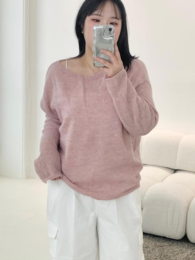 스프링 루즈핏 보트넥 니트 (5color) : 501closet