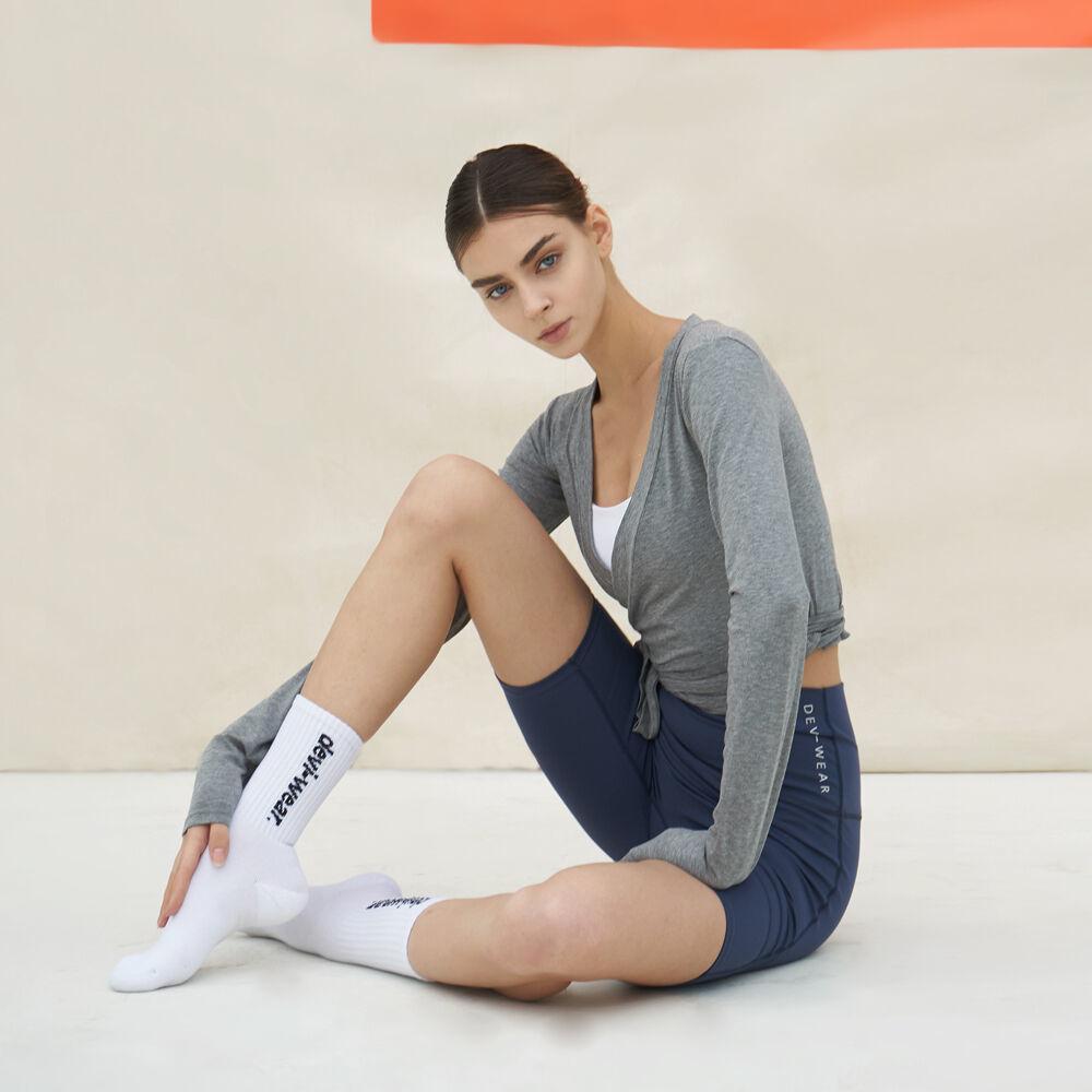 여성 요가복 DEVI-B0013-에쉬네이비 필라테스 군살제로 바이커 5부