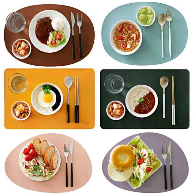 사락테이블 북유럽 가죽 방수 패드 깔개 테이블매트 A 타원형 식탁매트