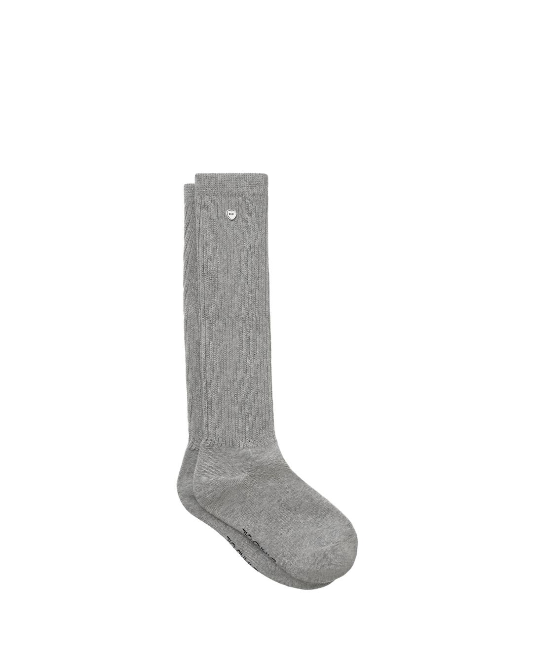 Heart Button Knee Socks · 하트 버튼 니삭스 / 그레이
