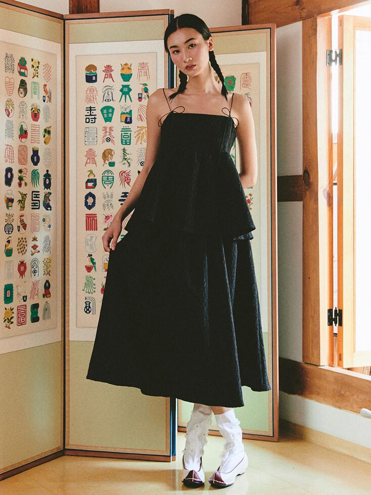 Bridal Camellia Bloom Two-Piece_black