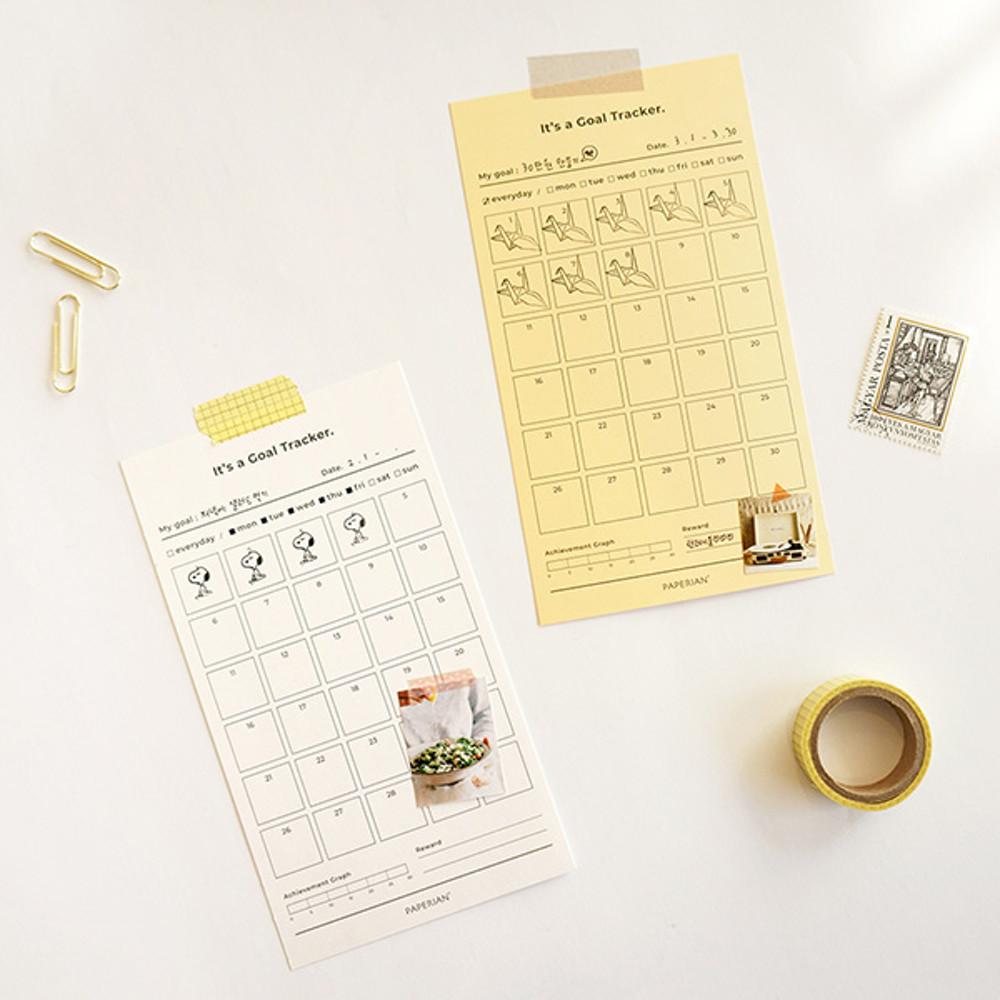 [자기관리] 30일 계획 목표설정 체크리스트 떡 메모지 칭찬스티커통장