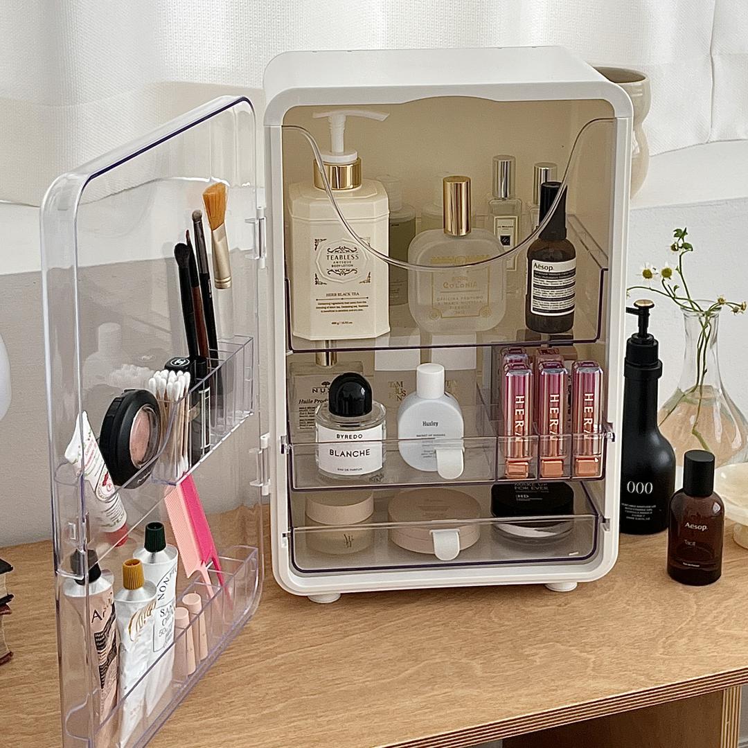 무타공마켓 리뉴얼! 포토카드증정! 올인원 몽땅 뷰티박스 화장품정리함 정리대 보관