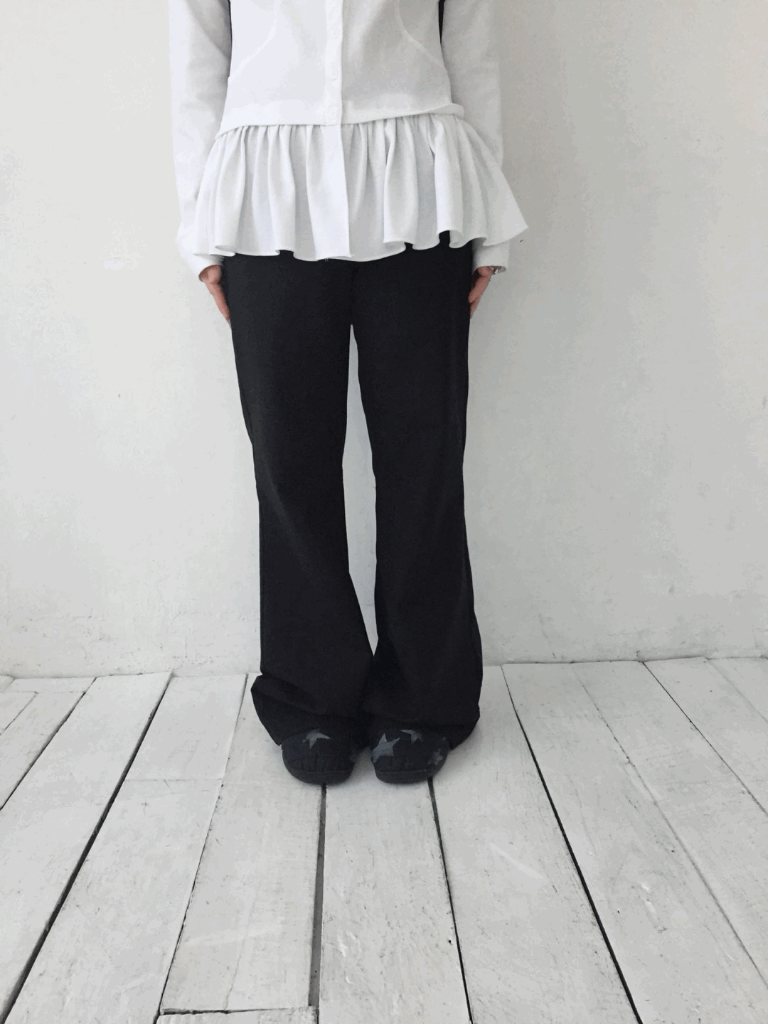 low-rise boots-cut pants (2c)