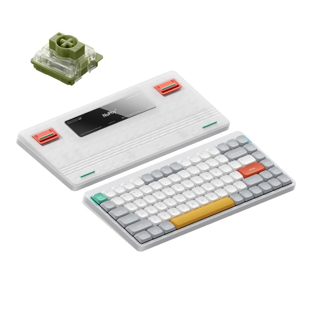 NUPHY AIR75 V2 기계식키보드 블루투스 무선 유선 텐키리스 영문 아이오닉 화이트, 모스축 
