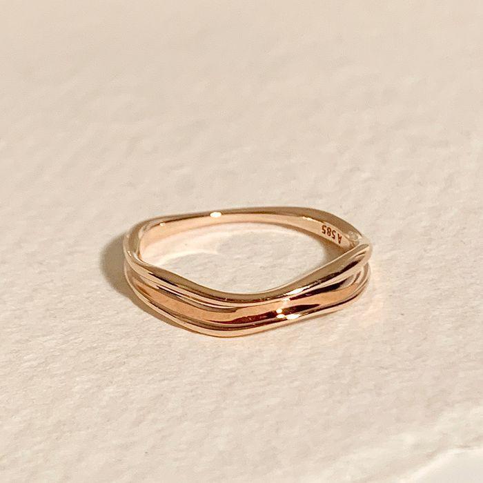 14k 18k 소프트 웨이브 반지