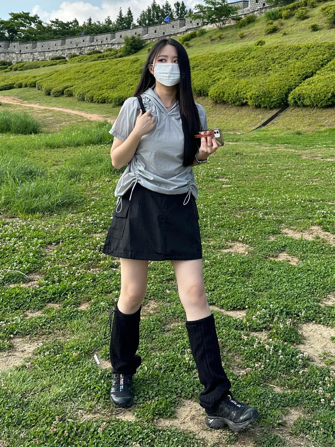 나일론셔링후드반팔T