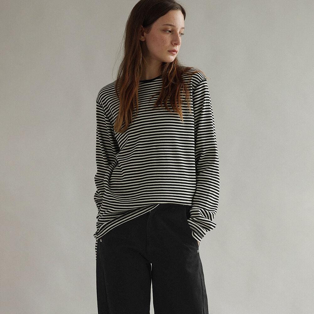 [16th] Leau classic tee_black stripe