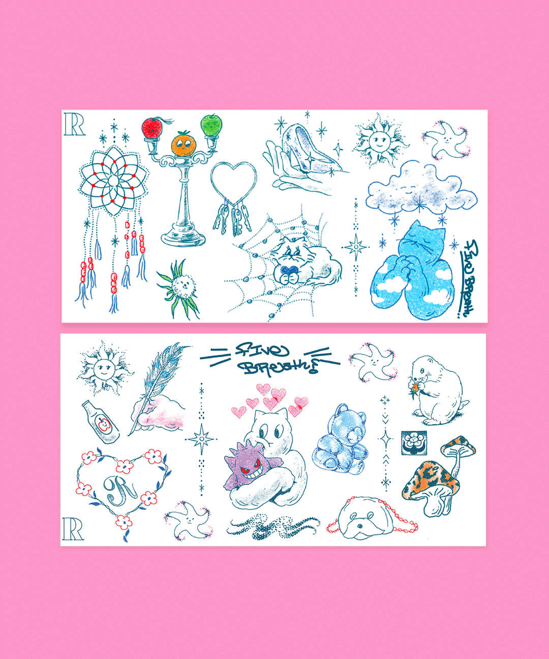 르누비쥬Xfivebreath 타투 스티커 세트