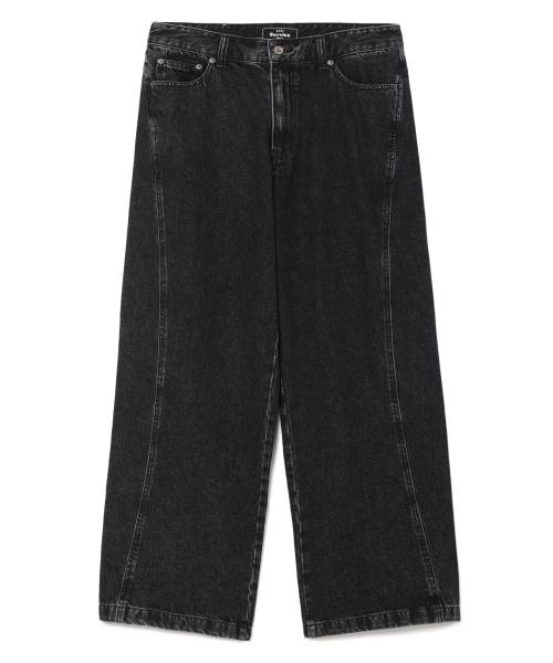 Vintage Washed Curved Denim - Black