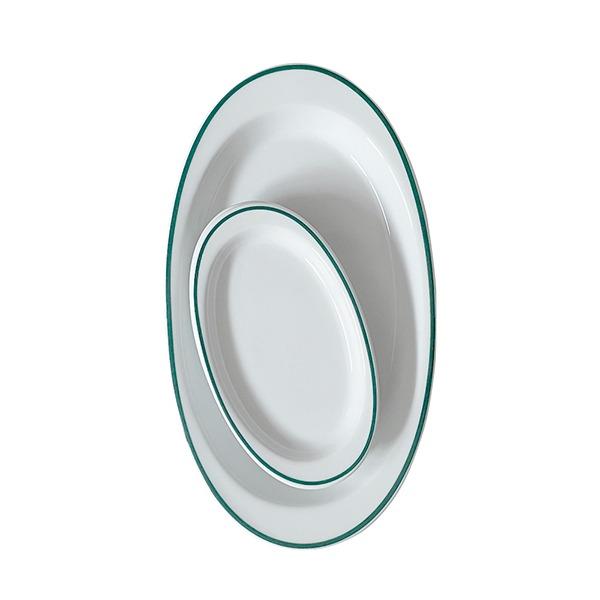 [PORVASAL] Isaba Green Oval Plate 폴바살 이사바 그린 오벌 플레이트