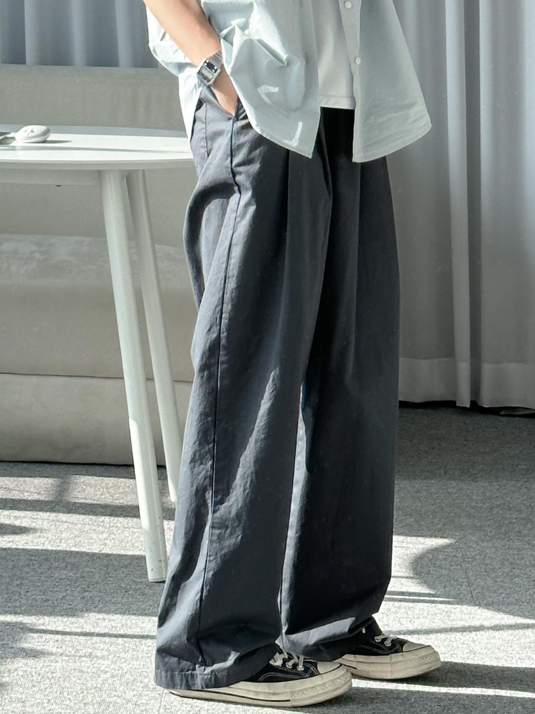 nelson pin-tuck wide pants (DEEP PURPLE, NAVY)