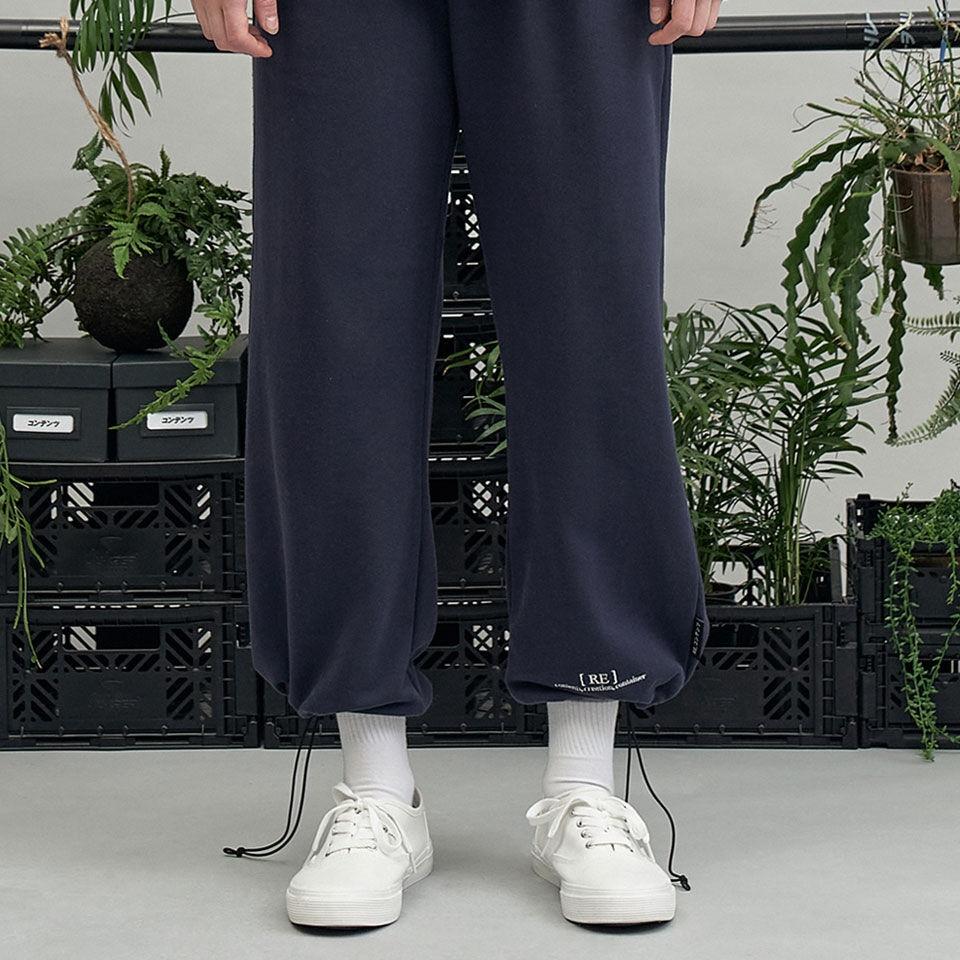 RE braces logo string pants (navy)