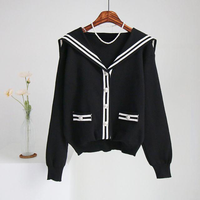 제인준 로디테 세일러 카라 니트 가디건