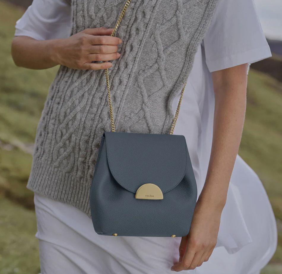 폴렌느 POLENE 누메로 앙 1 미니 체인 크로스백 블루