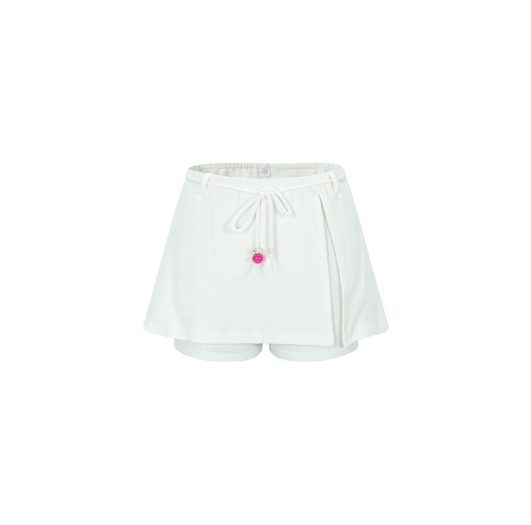 beads skort white