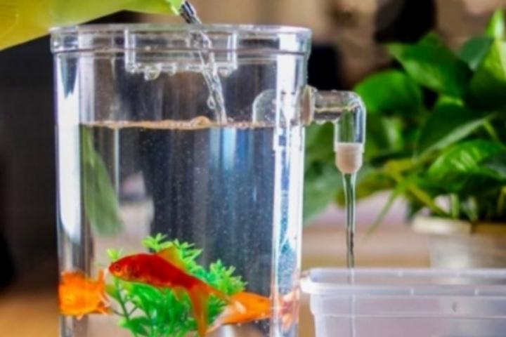 LED포함 자동청소 미니 어항 세트 (원형)