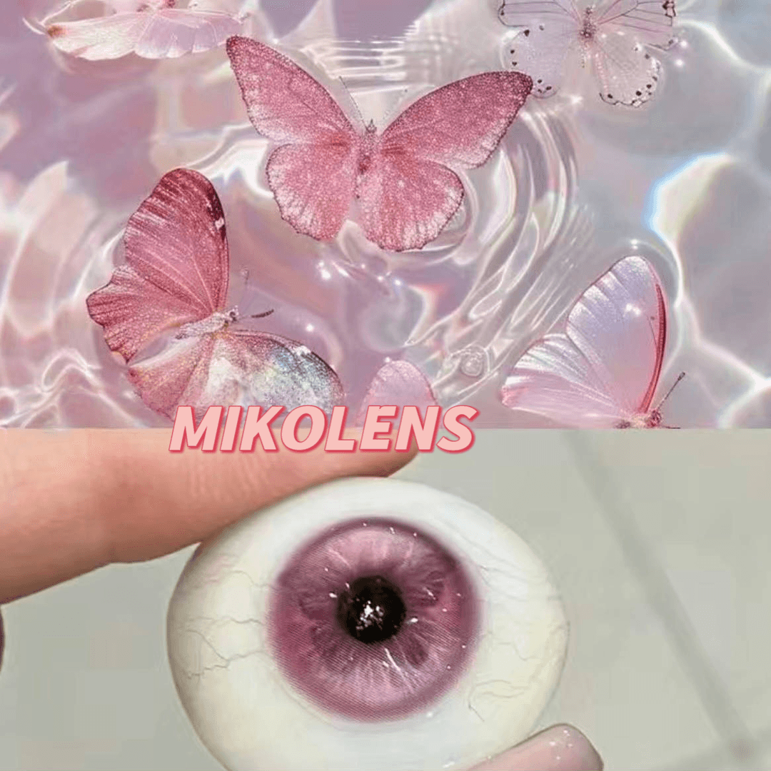 Pink Butterly 14.5mm Contact Lenses(6 months wear)