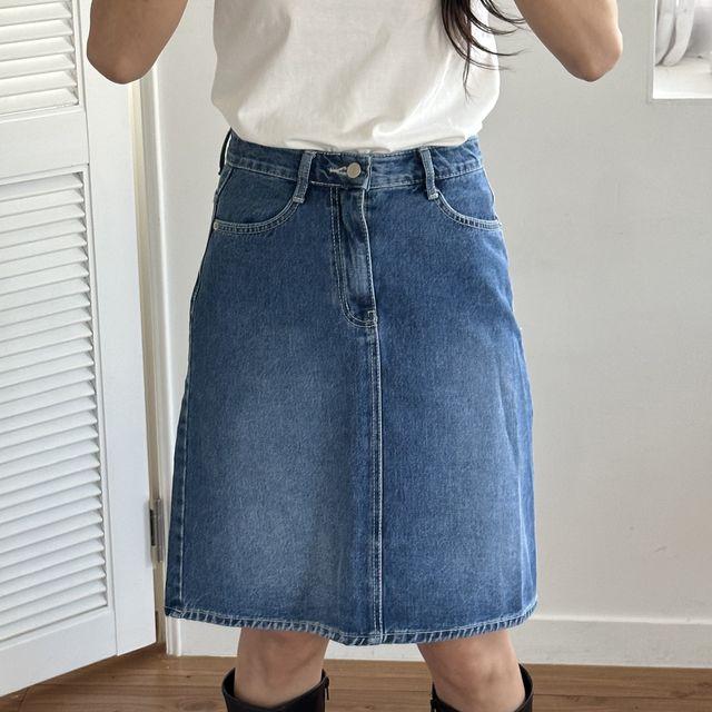 청치마 데님미니스커트 청스커트 (2 color)