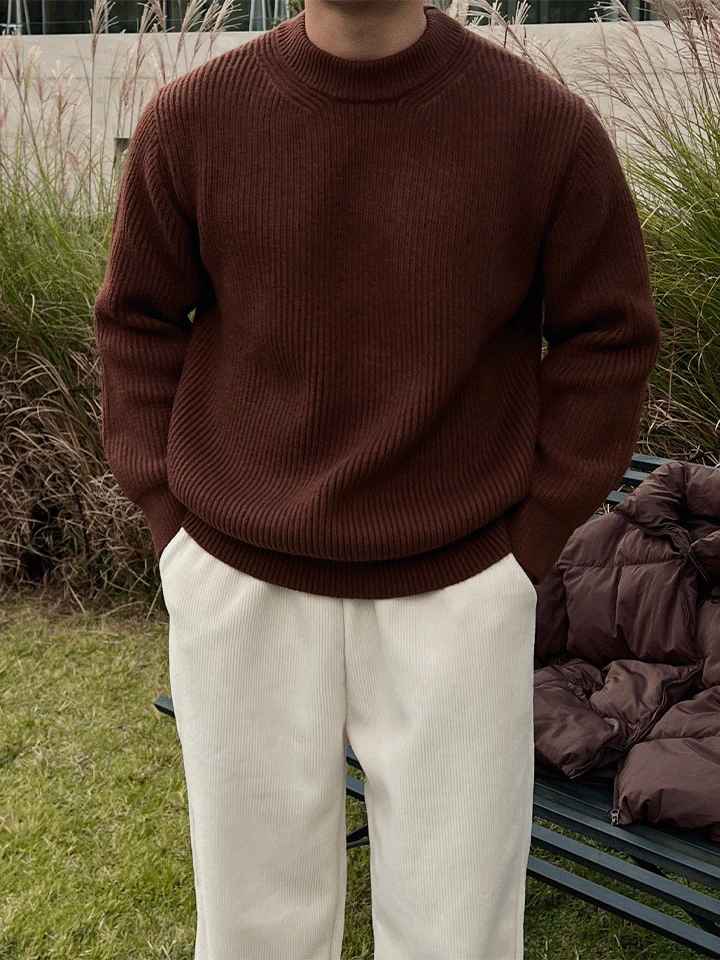 이든 헤비 하찌 라운드 니트