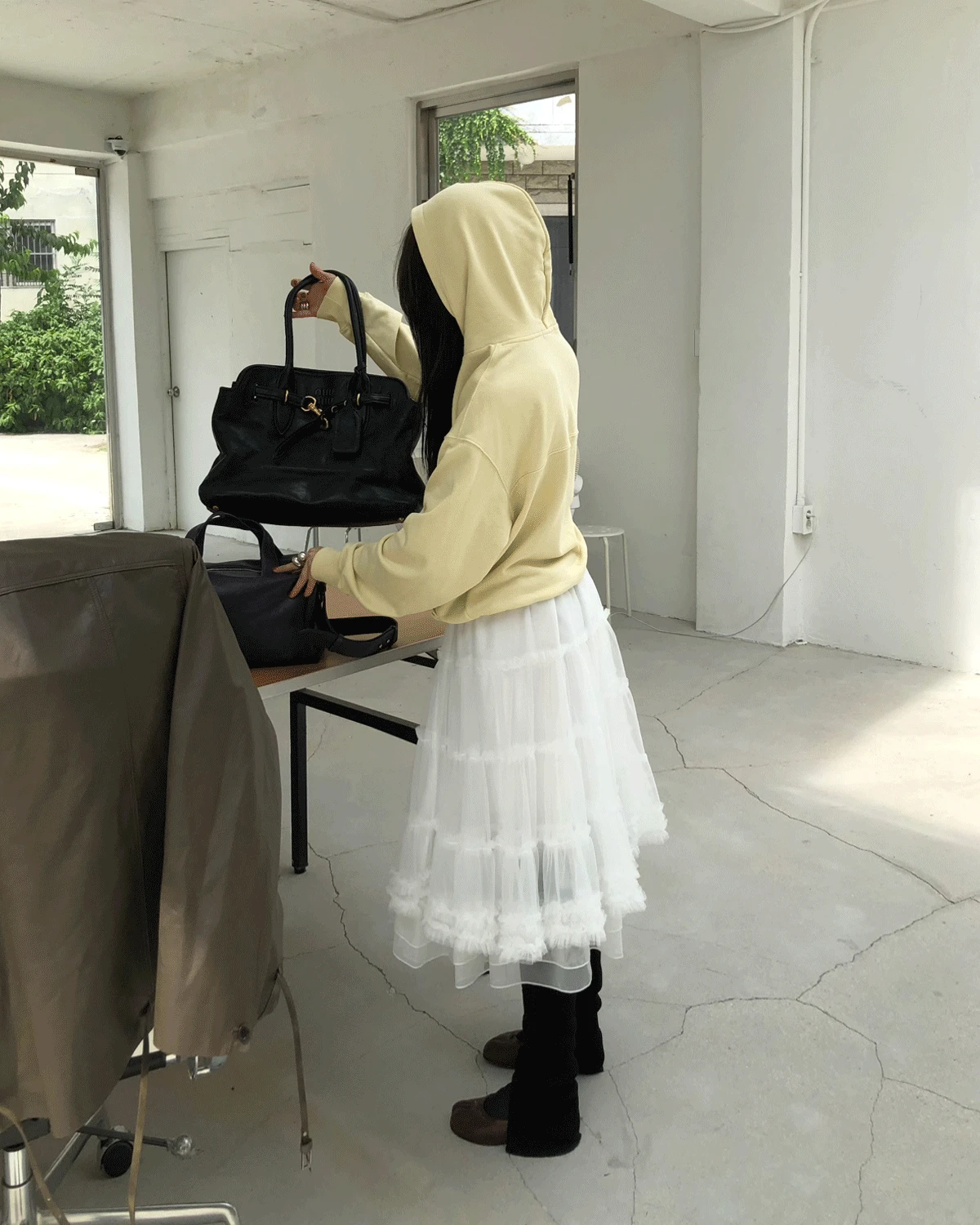 25FW H Q*MK PICK! 꼭 사템*) LINE HOOD SWEATSHIRT (4COLOR)