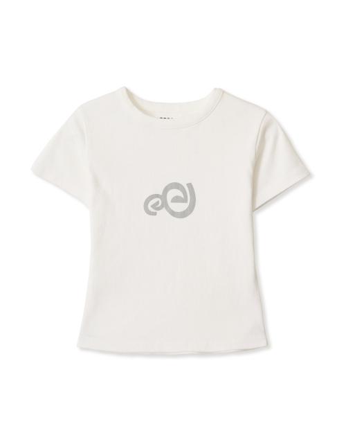 SPIRAL LOGO CROP T-SHIRTS [WHITE]