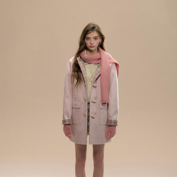 핑크 플레이드 떡볶이 코트 (2colors)