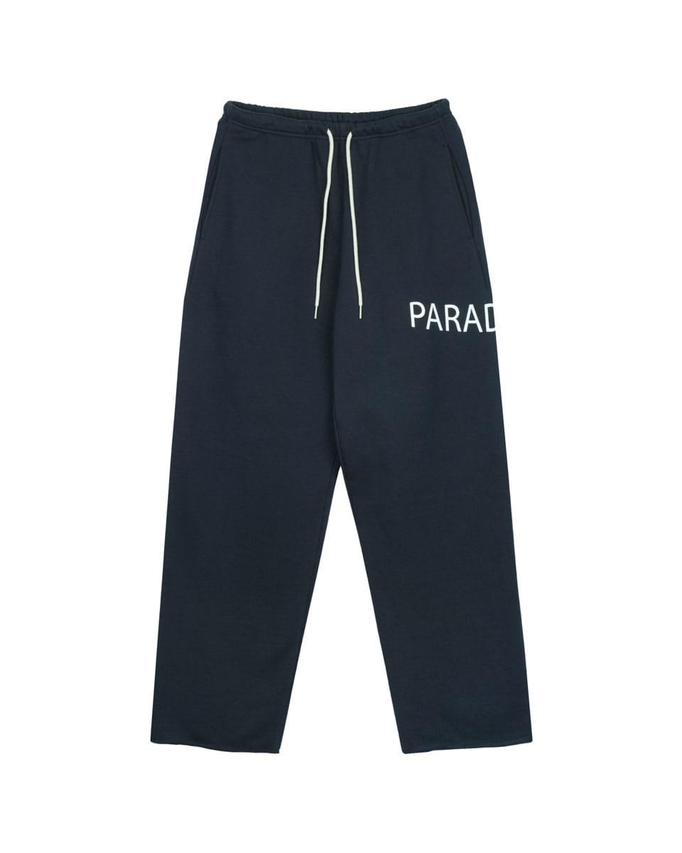 Raw edge sweat pants, navy