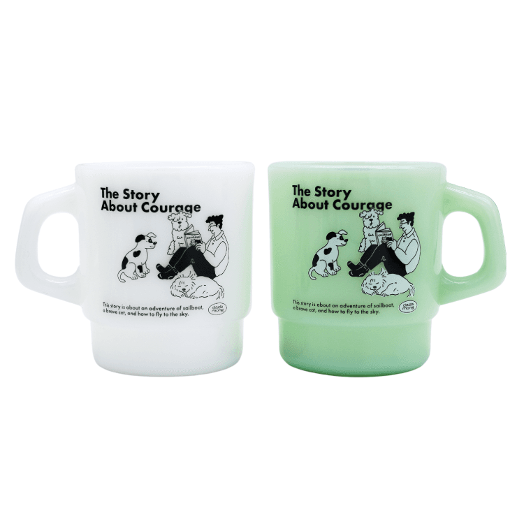 The story about courage_milk glass cup