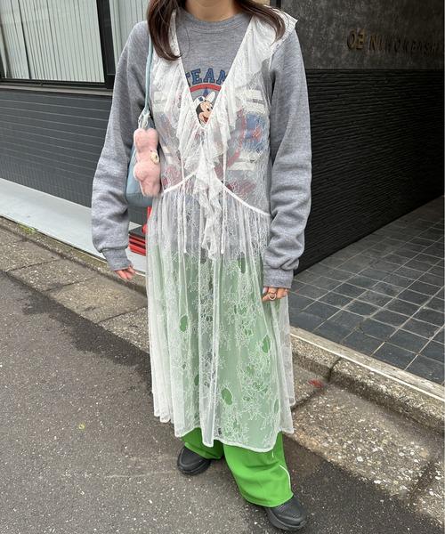 レースラッフル ワンピース