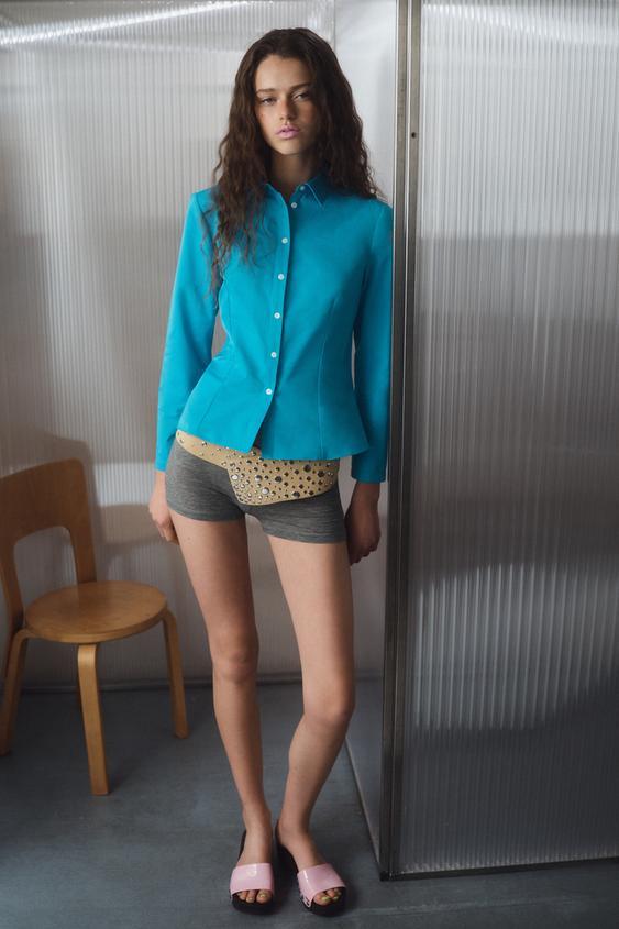 스터드 100% 가죽 와이드 벨트