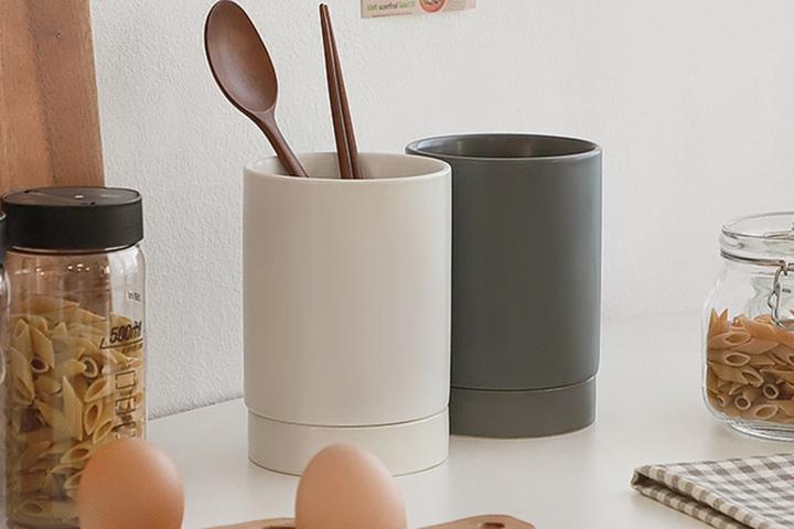 WG 심플 물빠짐 수저통 2color