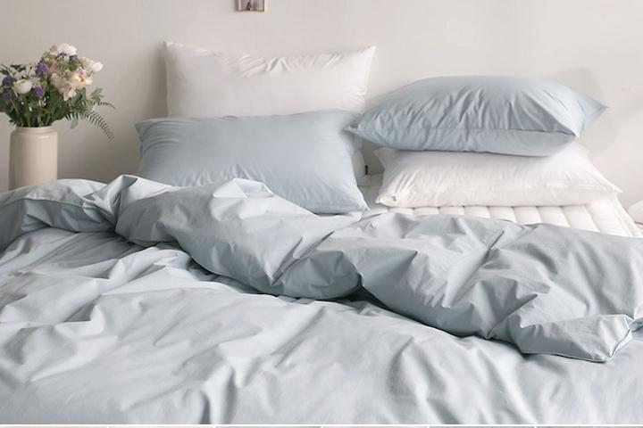 호텔식 사각사각 플레인 80수 고밀도 워싱 이불커버세트 (홑겹/누빔)