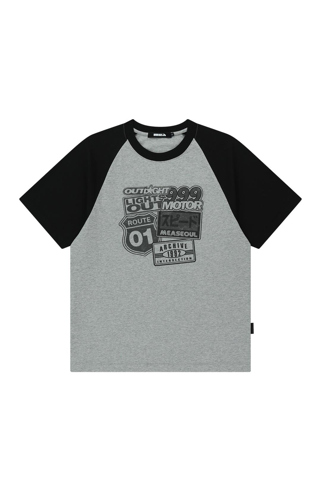 PATCH RAGLAN T-SHIRT [MEL.GREY]