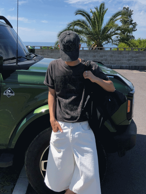 빈티지 펑크 레터링 반팔티