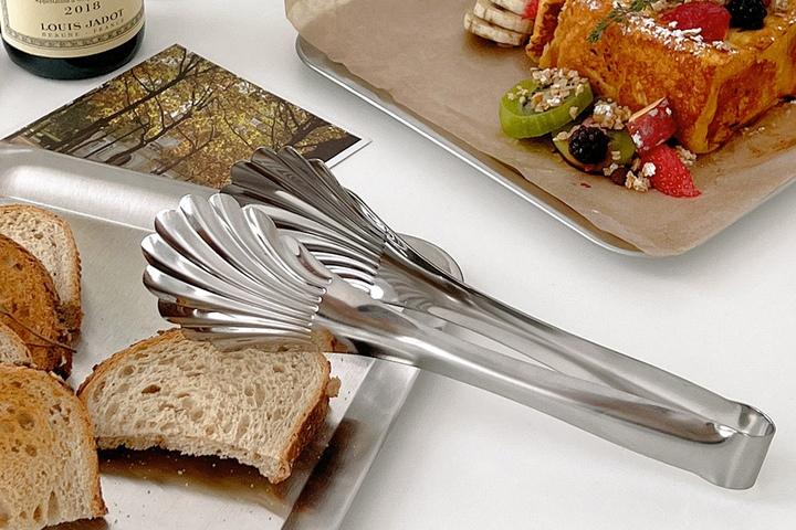 조개 쉐입 스테인레스 빵집게 샐러드집게