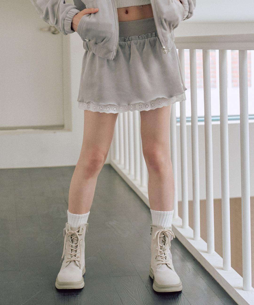 제로플래닛 클로이 벨로아 스커트 팬츠 [3Color]