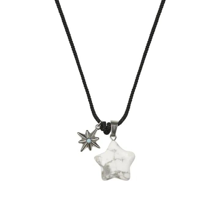 Lsc Star Stone Pendant Necklace White