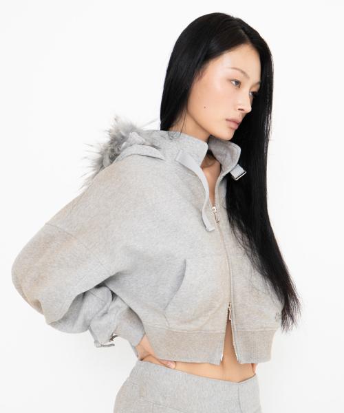 LUXURY IS A DREAM HOODIE ZIP UP (MELANGE GREY)