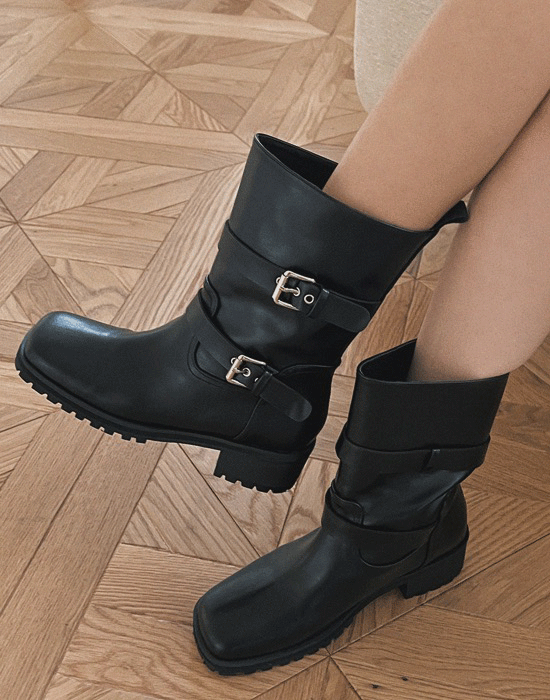 [고퀄리티] 워너비, 투버클 미들 부츠