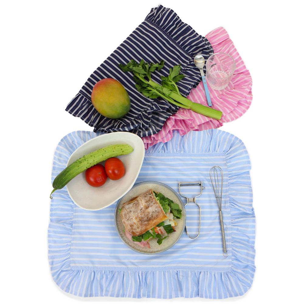 순면 스트라이프 프릴 테이블매트