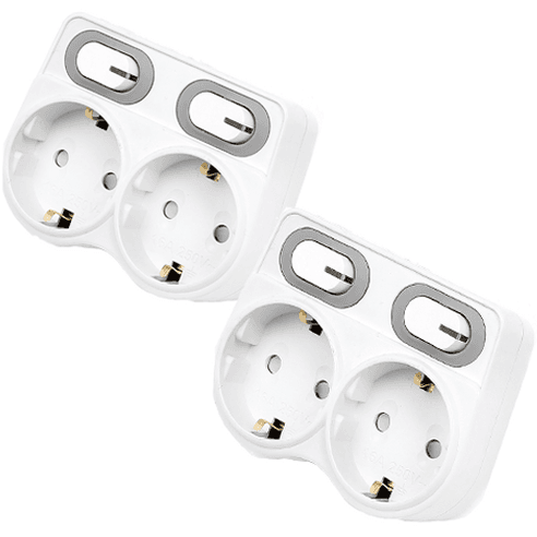 에코파워탭 절전형 LED L자 멀티탭 2구, 화이트, 2개 - 멀티탭 | 쿠팡