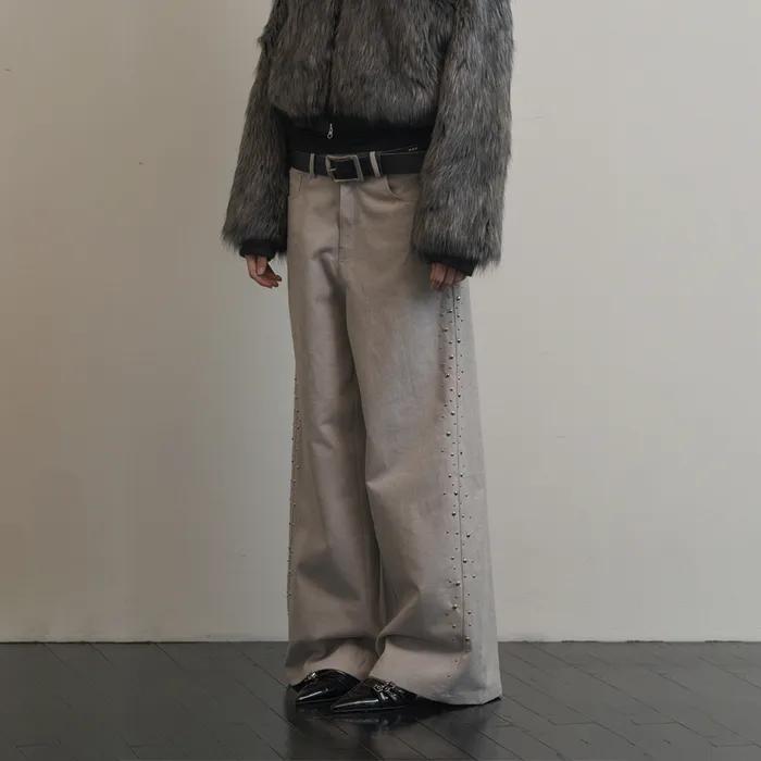 SIDE BEADS PANTS GREY