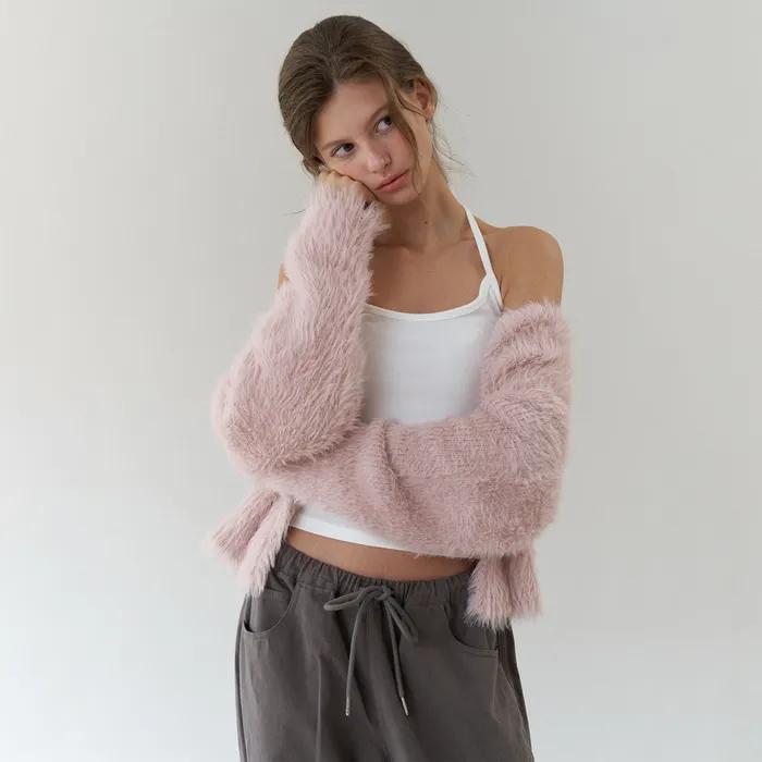 teddy cardigan (baby pink)