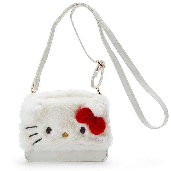헬로키티 포근포근 퍼 숄더백 (화이트/얼굴) - 950760