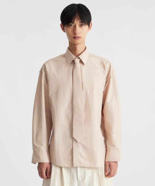 코티드 나일론 셔츠 [베이지] (넥타이포함)