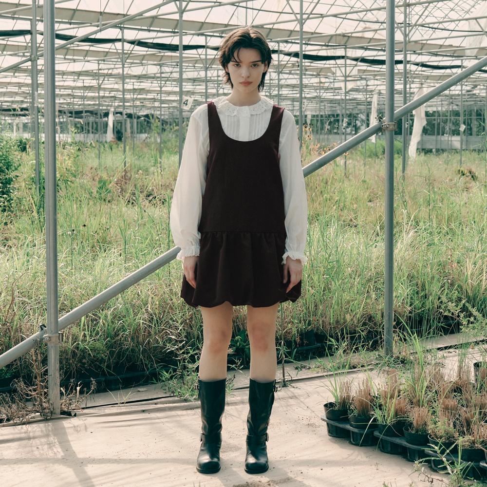 NYLON VOLUME MINI DRESS(BR)