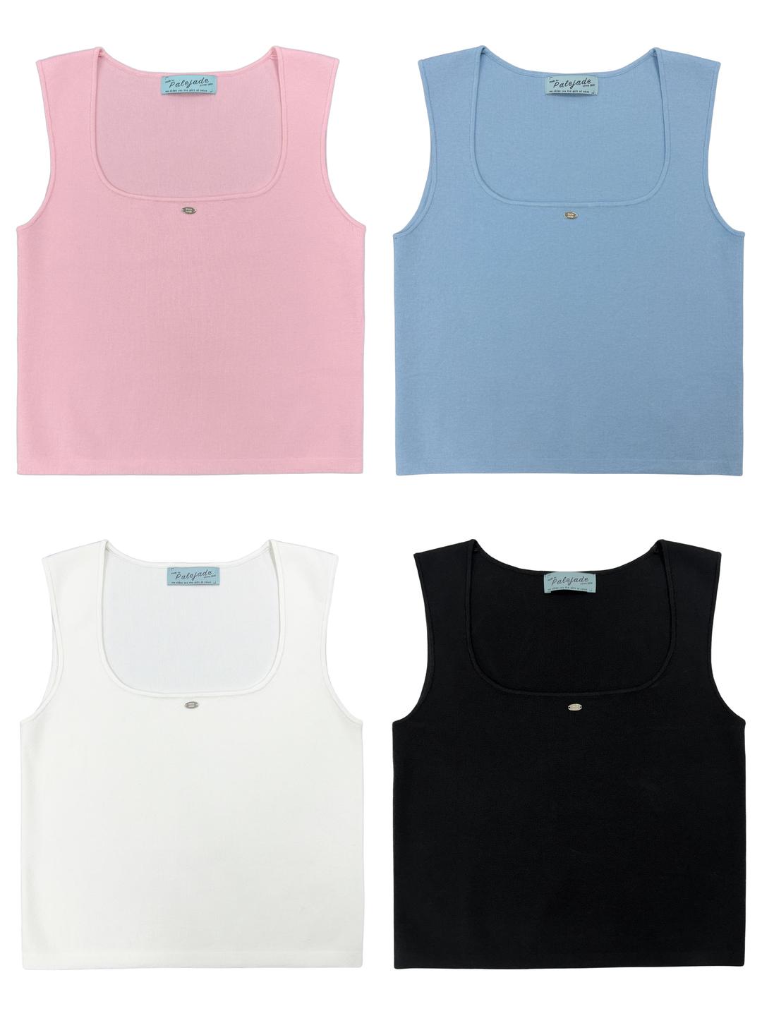 Silk Square-Neck Sleeveless