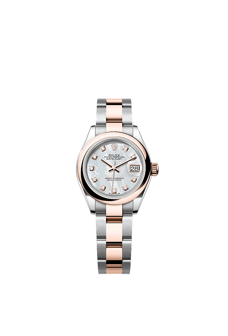 롤렉스 Lady-Datejust 시계: 오이스터스틸과 에버로즈 골드 - m279161-0014