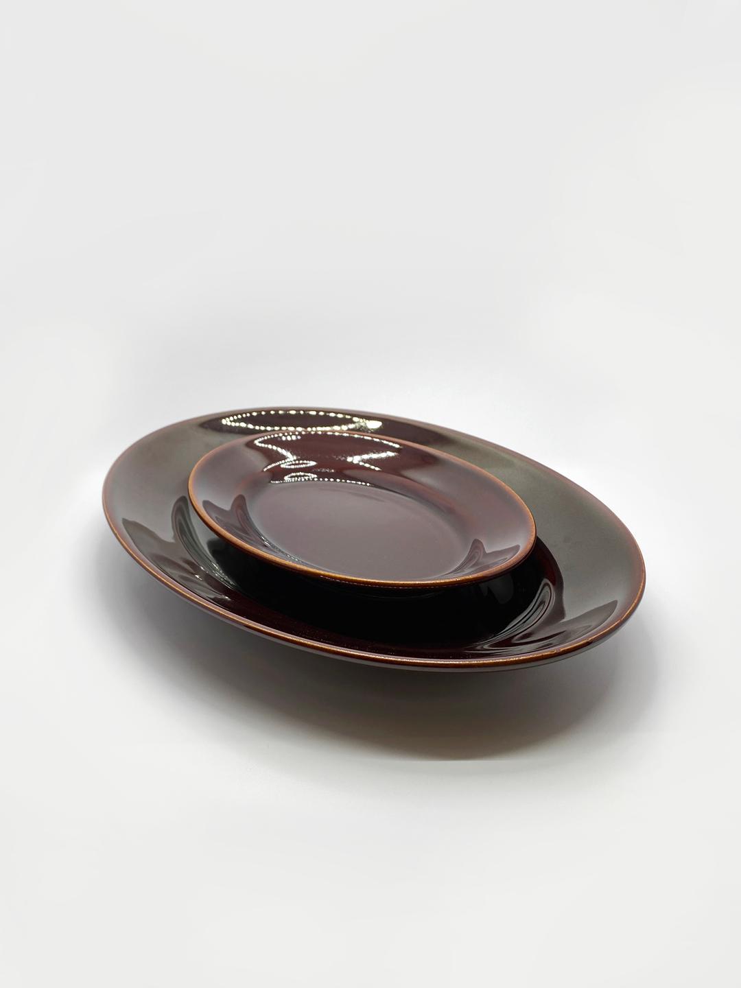 Kanesuzu | Cherry Brown Oval Plate